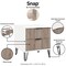 Manhattan Comfort 2-Piece DUMBO  5-Drawer Tall Dresser and DUMBO Nightstand 2.0 in White and Grey 2-DB06-WG - alternate 8